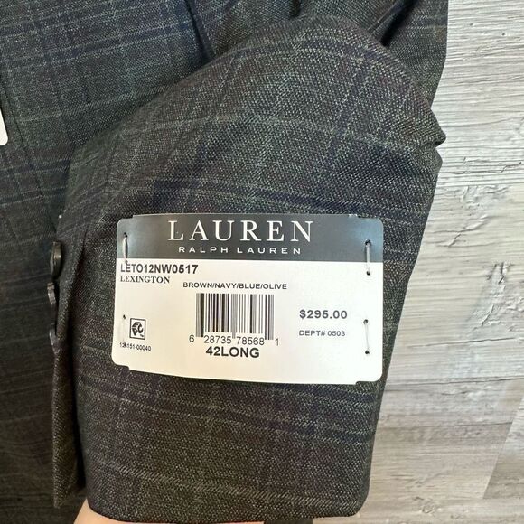 NWT Lauren Ralph Lauren Men's Plaid Lexington Classic Fit Sport Coat Size 42L - Picture 8 of 10